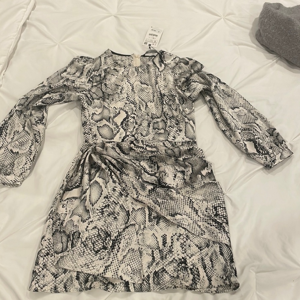 Snake skin - mini dress long sleeve